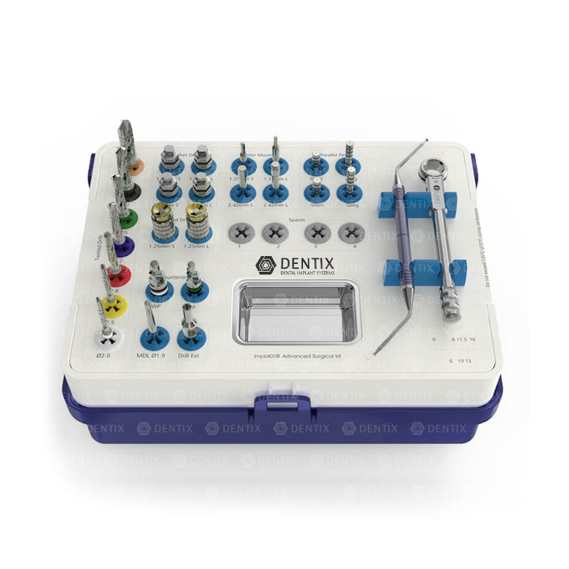 100 Implantes SPIRAL® + 100 Pilares Rectos + Kit Quirúrgico Avanzado – Hex Interno