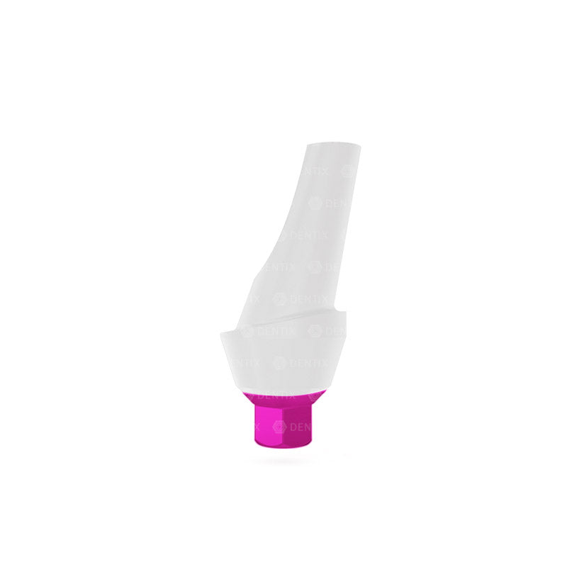 25° Abutment Angulado Anatómico Estético de Zirconia con Base de Titanio - Hex Interno (NP)
